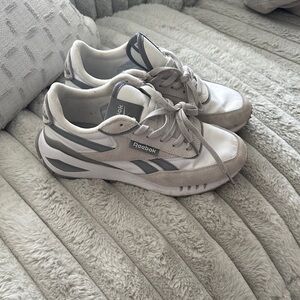 Reebok Classic White and Gray Athletic Shoes
